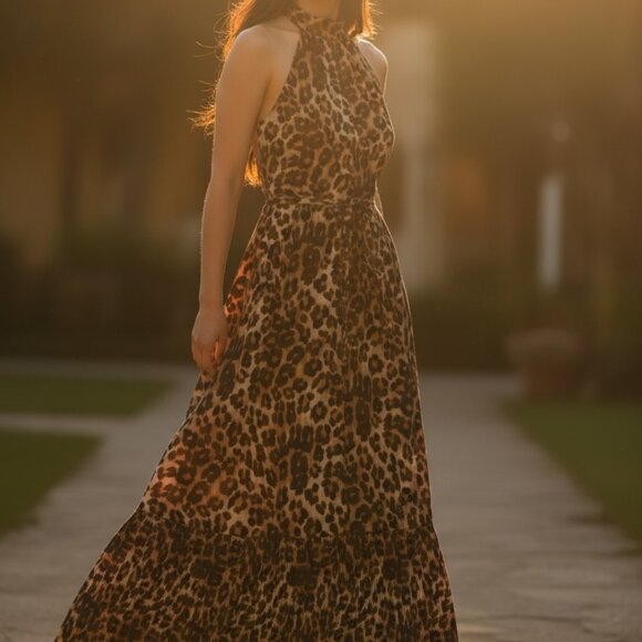 Sam Edelman Leopard Print Maxi Dress Size 4 NWT - Picture 2 of 14